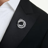 Mesmera brooch Marquise cut, White, Rhodium plated