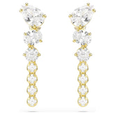 Mesmera drop earrings Mixed cuts, White, 18K gold plated