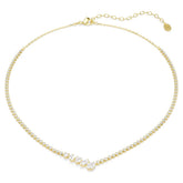Mesmera necklace Mixed cuts, White, 18K gold plated