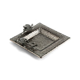 Black Orchid Glass Snack Dish