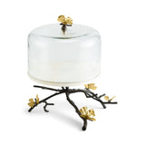 Butterfly Ginkgo Cake Stand W/ Dome