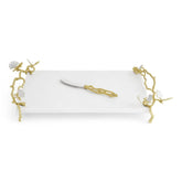 Gold Butterfly Ginkgo Cheese Board With Spreader