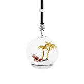 Island Santa Snow Globe Ornament