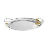 Pomegranate Silver & Gold Oval Tray