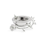 Silver Orchid Caviar Dish With Spoon