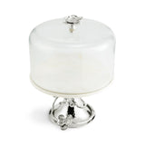 White Orchid Cake Stand W/ Dome
