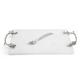 White Orchid Cheese Board W/ Knife