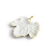Winter Leaves White Leaf Dish