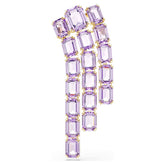 Millenia brooch Octagon cut, Purple, 18K gold plated