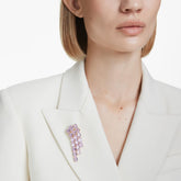 Millenia brooch Octagon cut, Purple, Gold-tone plated