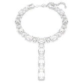 Millenia necklace Mixed cuts, White, Rhodium plated