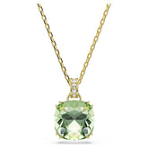 Millenia pendant Cushion cut, Green, 18K gold plated