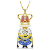 Minions King Bob pendant Pavé, Multicolored, Gold-tone plated
