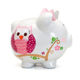 Pink Dotted Owl Piggy Bank