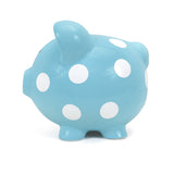 Polka Dot Piggy Bank Blue