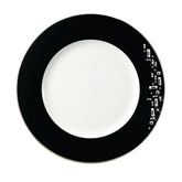 Diana Black Dinner Plate (Black Rim), Platinum