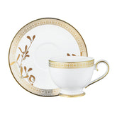 Golden Leaves Tea Cup Saucer Gold