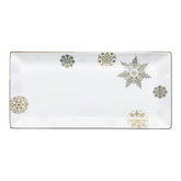 Winter Crystal 13" Sandwich/ Cake Tray Platinum Rim