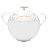 Gem Cut Gold Covered Vegetable Bowl/ Soup Tureen