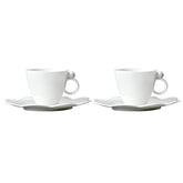 Geometrica White Espresso Cup Saucer set of 2