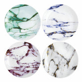 Marble Multi Color Canapé Plate, Assorted, Set of 4