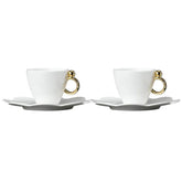 Geometrica Gold Espresso Cup & Saucer, set of 2