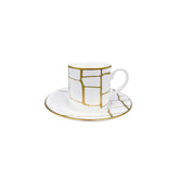Alligator Gold Espresso Cup & Saucer Crystal (Set of 2)