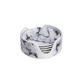 Marble Venice Fog Coaster in Holder (Set of 4)