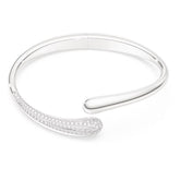 Classica bangle Intertwining, Round cut, White, Sterling silver