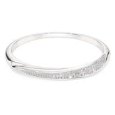 Classica bangle Round cut, White, Sterling silver