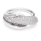 Classica cocktail ring Round cut, White, Sterling silver