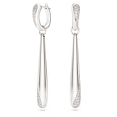 Classica drop and hoop earrings Round cut, White, Sterling silver