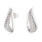 Classica drop earrings Round cut, White, Sterling silver