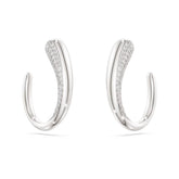 Classica hoop earrings Round cut, White, Sterling silver