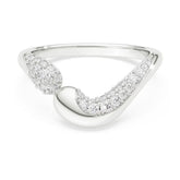 Classica open ring Round cut, White, Sterling silver