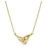 Classica pendant Round cut, Interlocking, White, Sterling silver, 18K gold finish