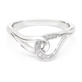 Classica ring Round cut, Interlocking, White, Sterling silver
