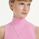 Symbolica pendant Crystal pearl, Round cut, Pavé, Horse shoe, White, Rhodium plated