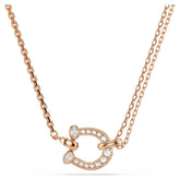 Symbolica pendant Pavé, Horse shoe, White, Rose gold-tone plated
