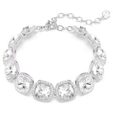 Una Angelic bracelet Cushion cut, White, Rhodium plated