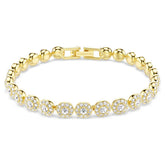 Una Angelic bracelet Round cut, White, Gold-tone plated