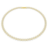Una Angelic necklace Round cut, Small, White, Gold-tone plated