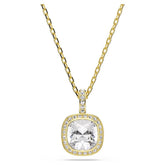 Una Angelic pendant Cushion cut, White, 18K gold plated