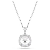 Una Angelic pendant Cushion cut, White, Rhodium plated