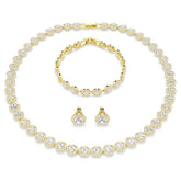 Una Angelic set Set (3), Round cut, White, Gold-tone plated