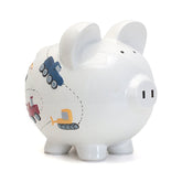White Construction Piggy Bank
