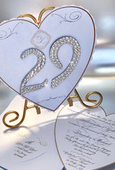 Crystal Elegance Custom Table Number Sign w/ Easel