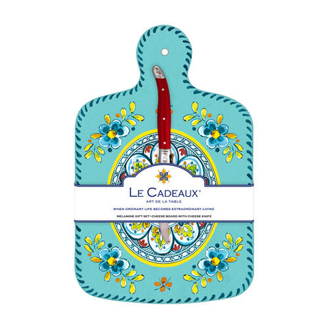 Le Cadeaux Madrid Turquoise Cheeseboard Gift Set - 20% OFF