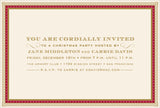 Christmas Bow Die-Cut Personalized Invitations (Set of 50)
