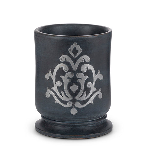 GG Collection Blackwashed Mango Wood Inlay Utensil Holder - 20% OFF